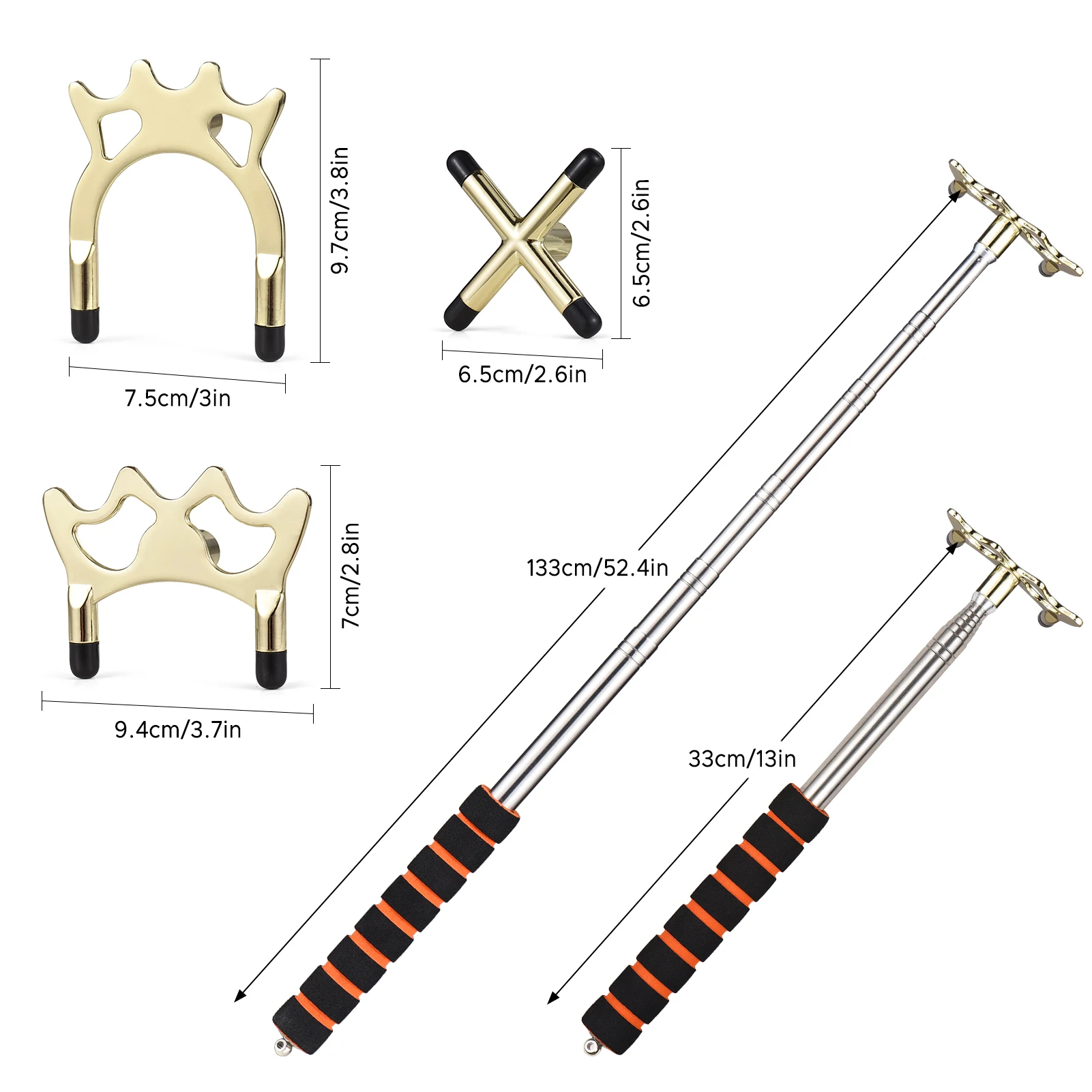عصا البلياردو القابلة للسحب، عصا جسر البلياردو والسنوكر مع 3 رؤوس جسر نحاسية قابلة للإزالة #3