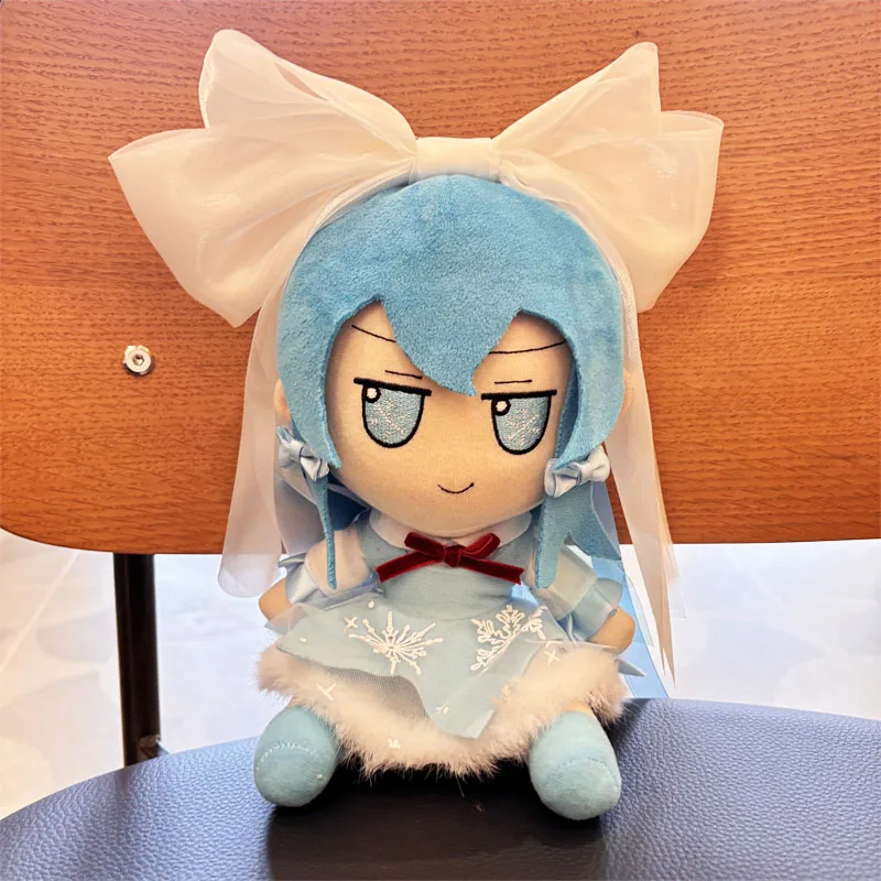 

Touhou Project Cirno Fumo Snowflake Eyes New Creative Fire Cirno Plush Toy Soft Stuffed Girl Baka ⑨ Clever Intelligent Fans Gift