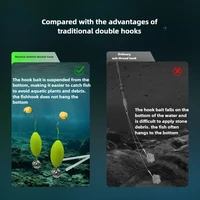 2 Pcs Double Hook Fishing Hair Rigs Hook Suspension Anti Bottom Carp Fishing Hook Pesca Ready Made Carp Rigs Fishing Lure 3