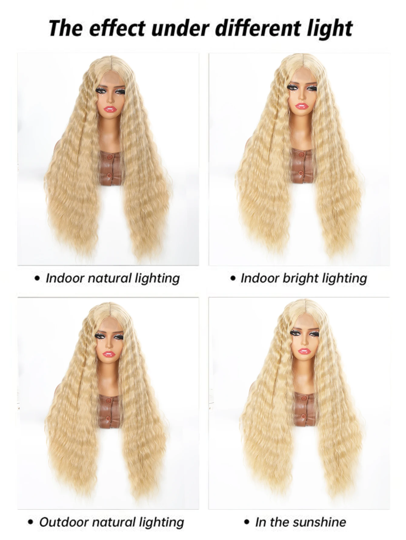 Synthetic water ripple Wigs Front  Natural Wigs Many Colors Lace Wig for Women Cosplay Wigs Heat Resistant Wigs