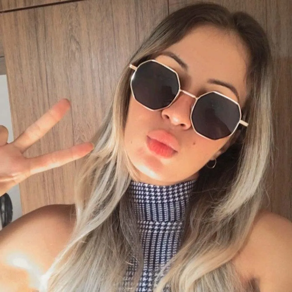 

Lightweight Retro Square Sunnies Sunshade Eyewear Alloy Unisex Polarized Sunglasses Costume Accessory Gradient Anti-UV Glasses