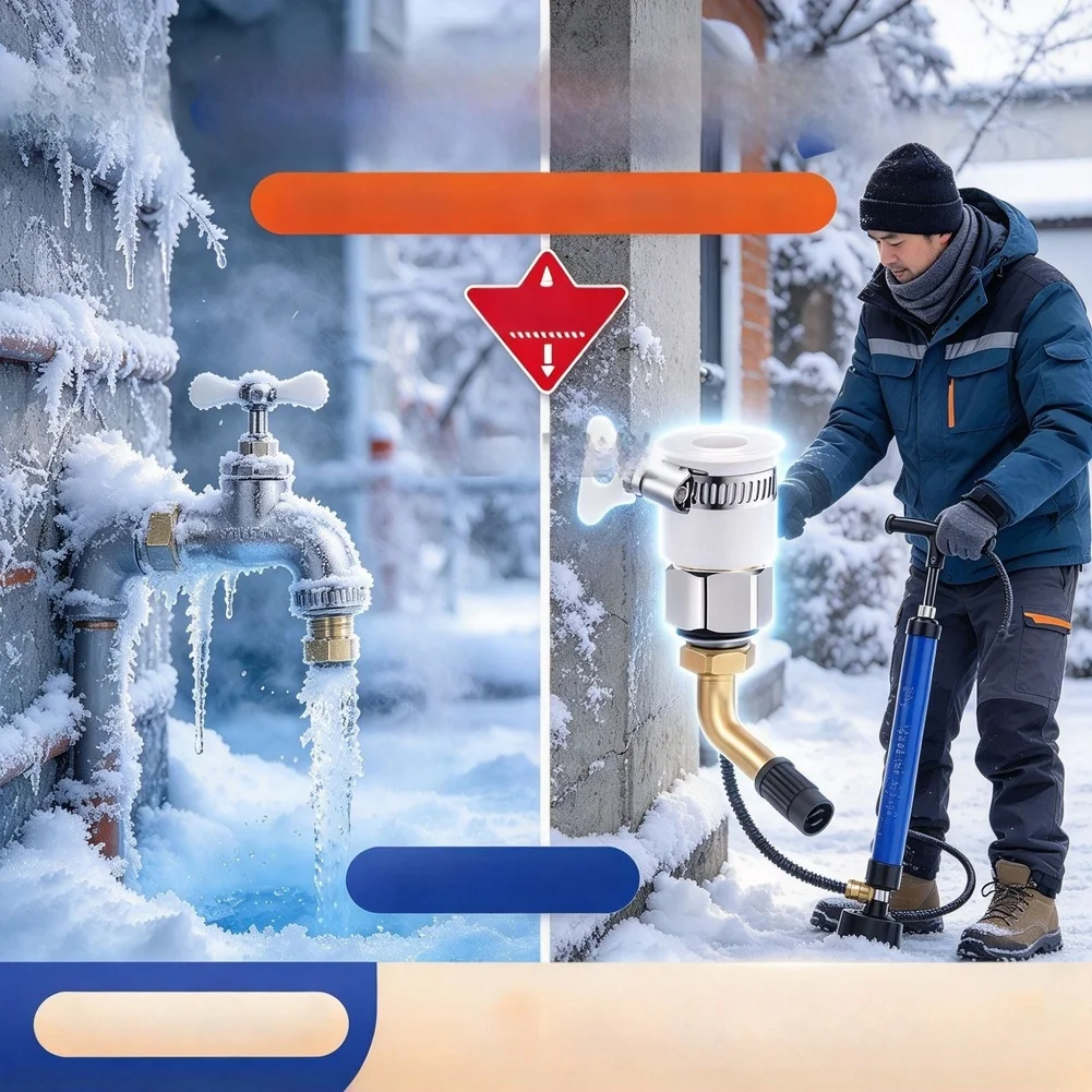 Outdoor Winter Faucet Freeze-Proof Air Valve Drain Pipe Burst Protection Tool Winter Water Pipe Drainage Connector