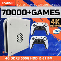 Dual System 60+Emulators 500GB Retro Game Console M15 Batocera I3-3110M 70000+Games For Wii PS2 PSP GameCube N64 Wireless handle