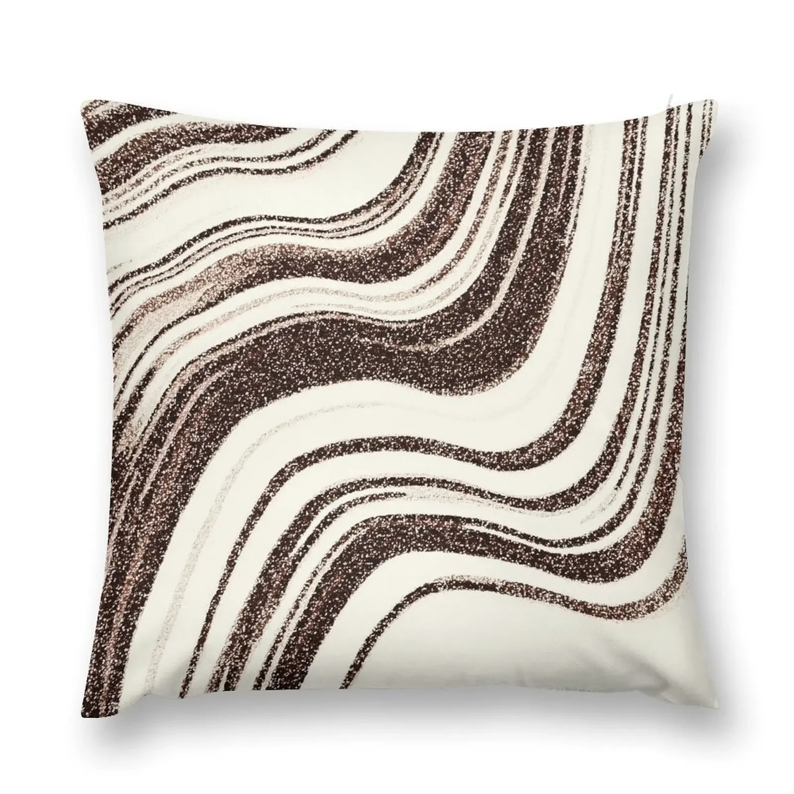 

Textured Marble - Brown & Cream Throw Pillow pillow cover luxury Sofas Covers Decorative Cushions pillow