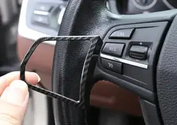 Carbon Fiber Steering Wheel Button Cover Decoration Suitable For BMW 5 Series F10 F11 F01 F02 2010-2017