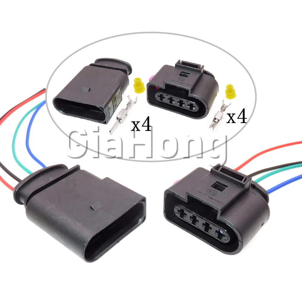 

1 Set 4 Way Auto 4B0973724 638245-1 1J0973724 1J0973824 AC Assembly Car Ignition Coil Wire Connector For VW Audi Sealed Socket