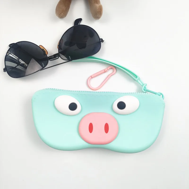Портативный водонепроницаемый устойчивый к падениям силиконовый футляр для очков, легко хранить, оснащенный подвесной ручкой, подходящий подарок для путешествий, свинья