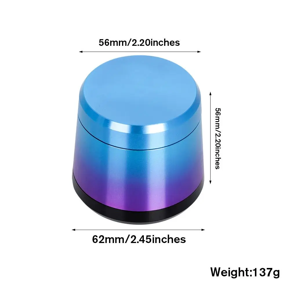 56mm Gradient Color Tobacco Grinder 3-layer Conical Metal Grass Crusher Grinding Herb for Making Cigarettes Smoking Accessories