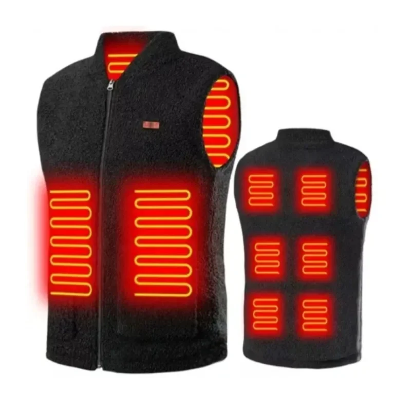 

8 Zone Heated Vest New USB Smart Fast Electric Heating Soft Plush Jacket Unisex Double Control Switch Sleeveless Heated Vest