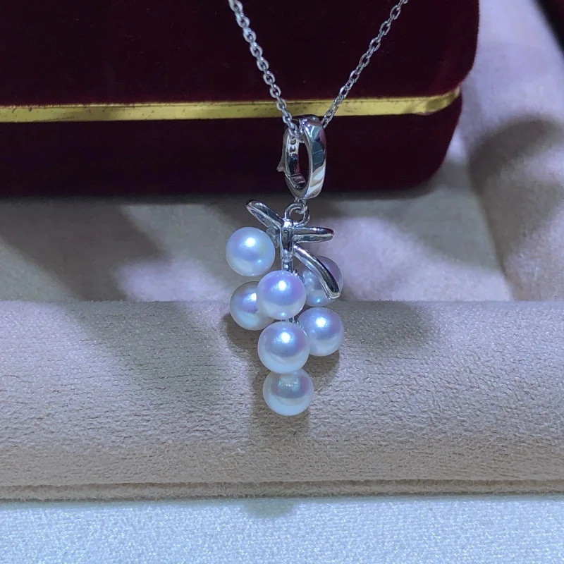 Wholesale S925 Sterling Silver Pendant Mount Base Mountings Findings Parts Fittings Accessories for 4-6mm Pearls 5pcs/lot