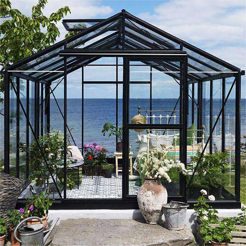 Modular Eco Friendly Prefab Four Season Solarium Hollow Glass Sun House Aluminum Sunroom With Doors Windows For Outdoor Garden