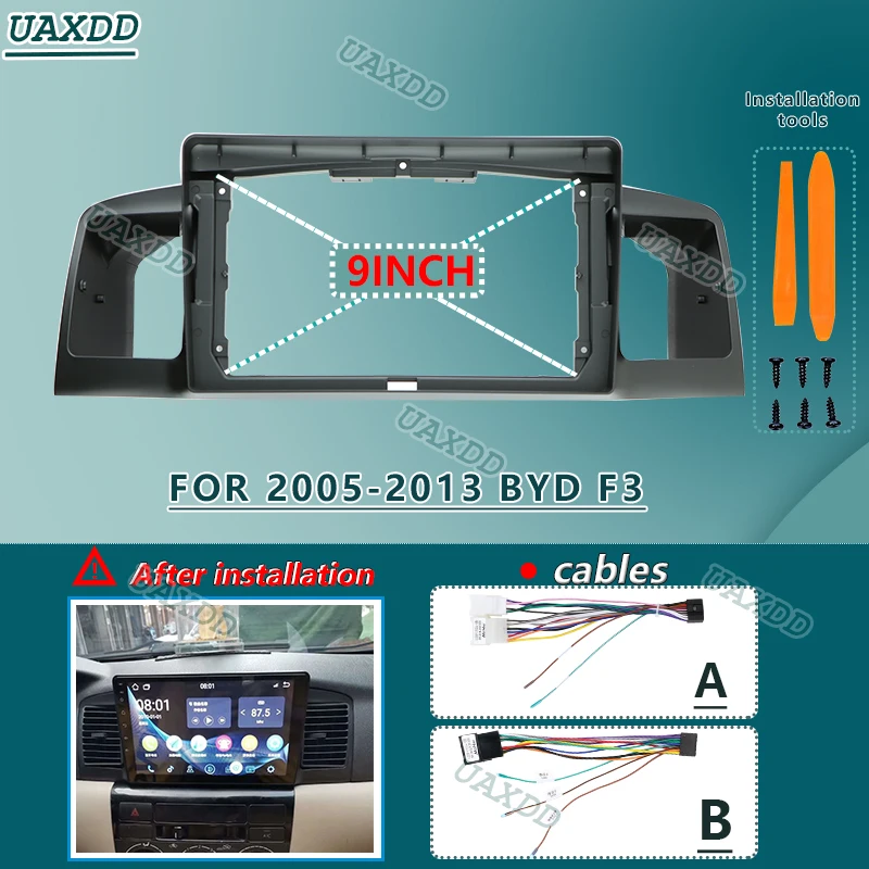 FOR 2005-2013 BYD F3 9INCH Car Radio Android DVD Stereo audio screen multimedia video CD player navigation cables Harness frame