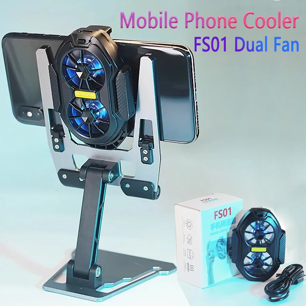 

Новый FS01 двойной вентилятор для телефона, перезаряжаемый 600 мАч, клипса, сильное охлаждение, бесшумный беспроводной универсальный для смартфонов