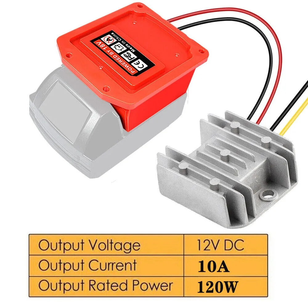 

DC 20V to 12V Step Down 10A 120W Voltage Regulator for Milwaukee 18V Li-ion Battery Converter Aadpter Power Wheel Buck Boost