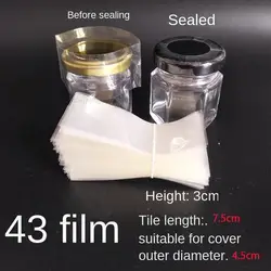 400pcs/lot Pvc Transparant Heat Shrink Bands For Glass Bottles Width 42- 45mm/ Height 30mm / Flatting -Width 75mm