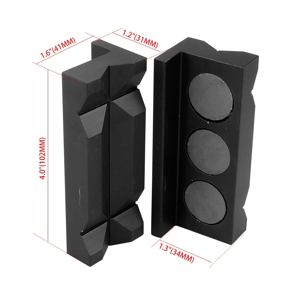 New Aluminum Magnetic Vise Jaw Protective Inserts Magnetized Line Separator Soft Jaw Insert For AN Fitting