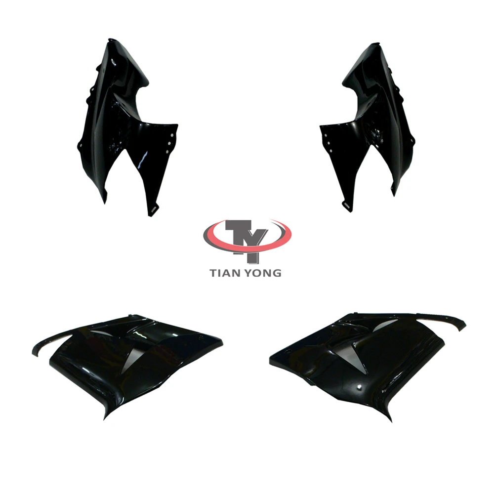 Motorcycle For ZX10R 2004 2005 ZX 10R Bodywork Fairing Pack left right tail behind Side panel Injection Bright black Side panel