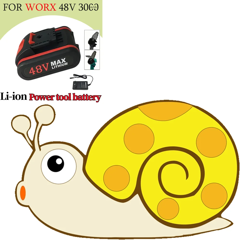 

Replace 48VF 36VF 88VF Impact Drill Electric Scissor Battery Chainsaw,48V Rechargeable Worx Spare Battery