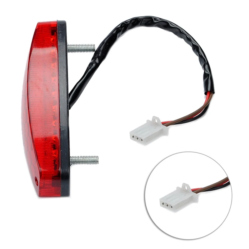 12V Motorcycle Tail Rear Light Lamp Taillight Motor Brake Stop Lights 3 Wire Lamp License Taillight