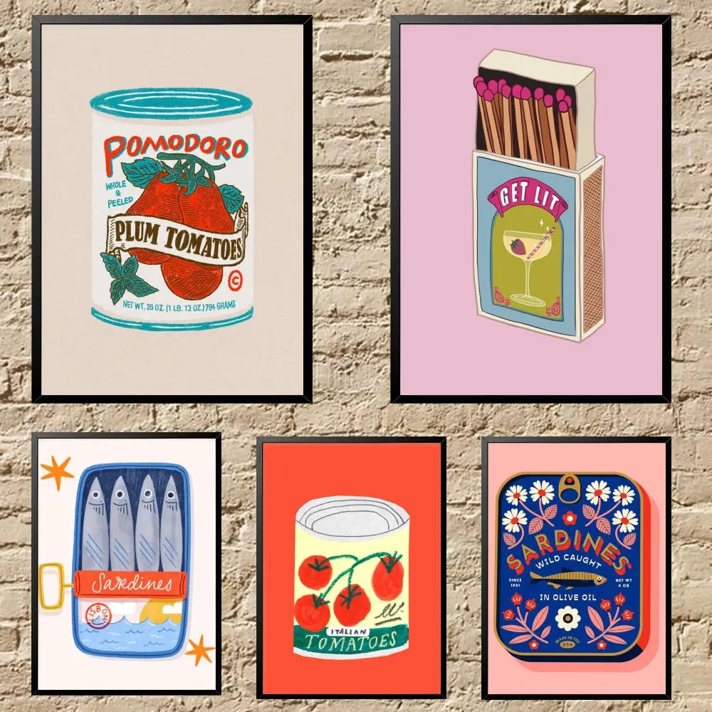 Sardine Tomato Poster HD Waterproof Self-Adhesive Wall Art - Versatile Decor for Any Space | Perfect Gift Idea