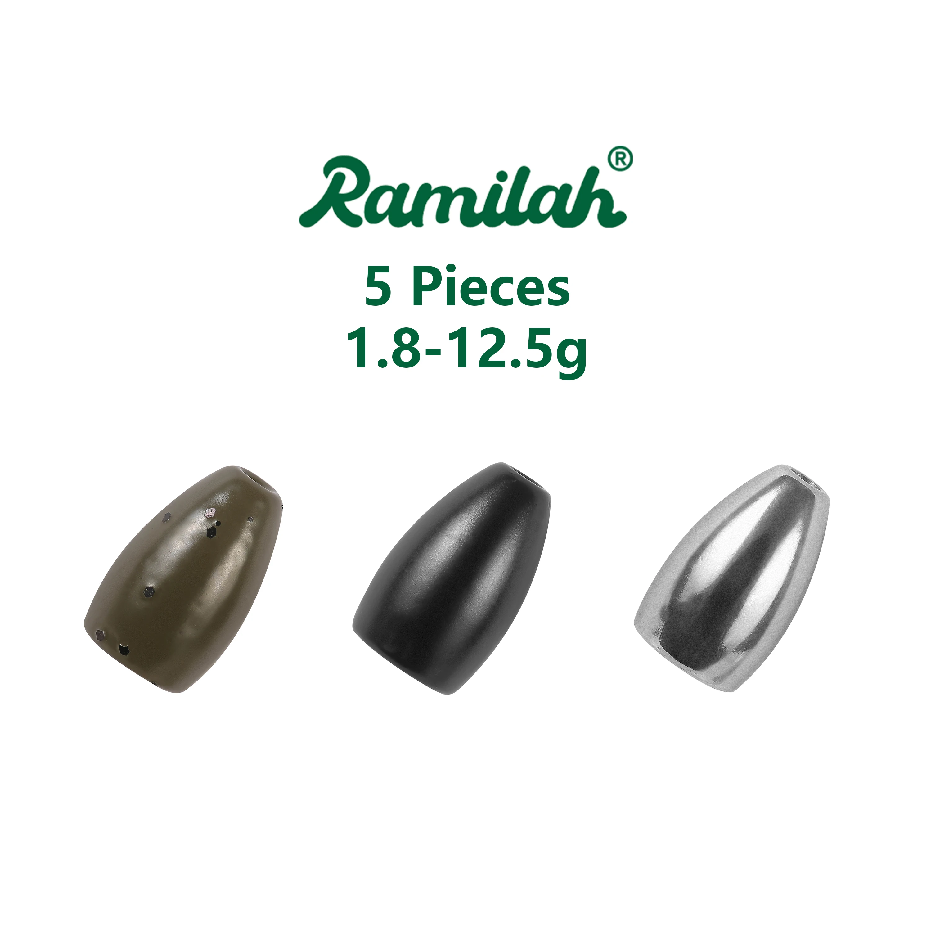 5 pièces 3 couleurs 1.8g-12.5g poids rabattables en tungstène plombs de pêche accessoires de pêche