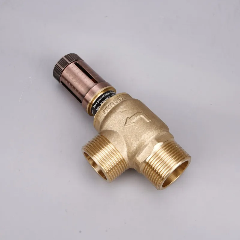 Air conditioning heat pump differential pressure bypass valve, visible all copper dial