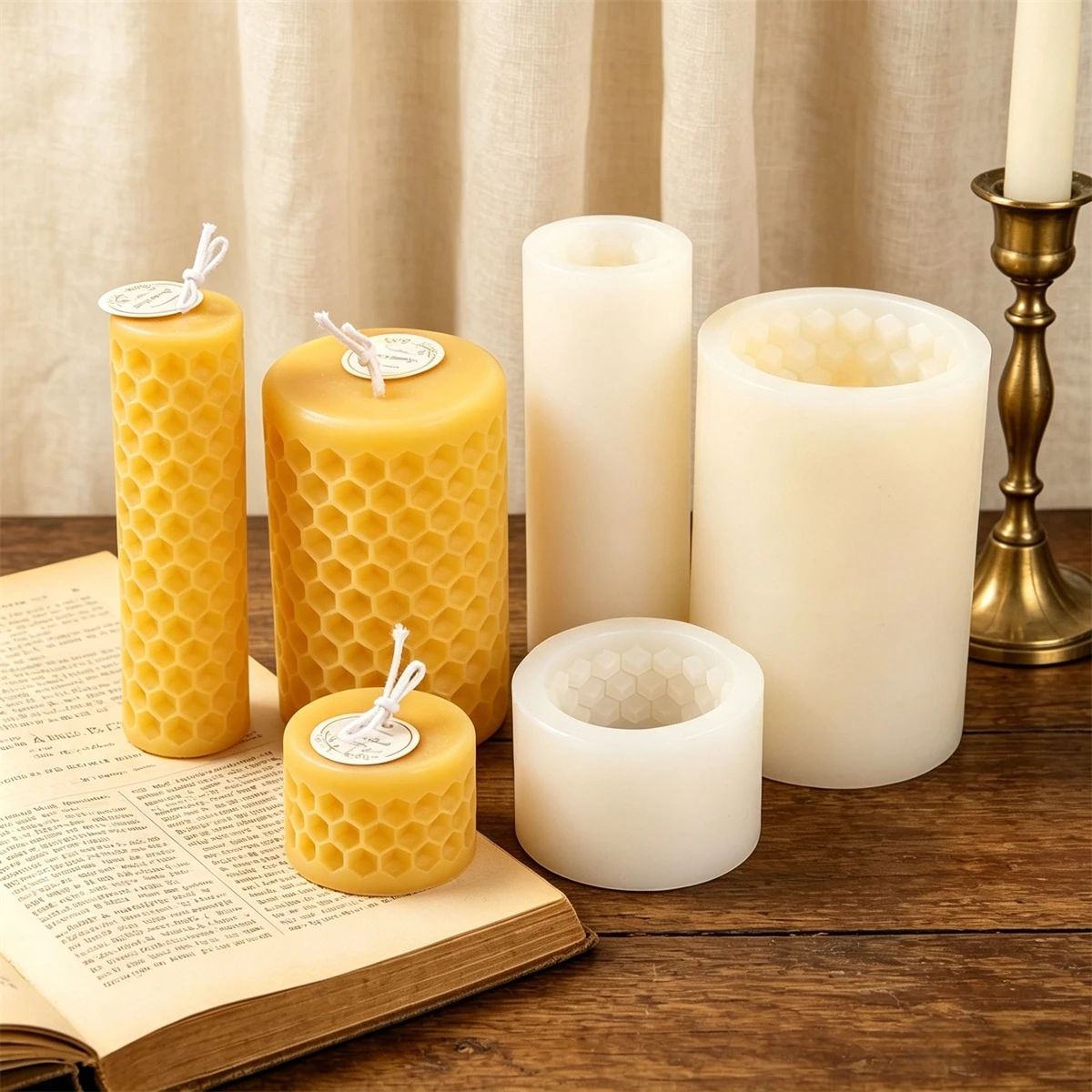Candle Making Books For Beginners - Honeycomb Cylinder Silicone Candle Mold DIY