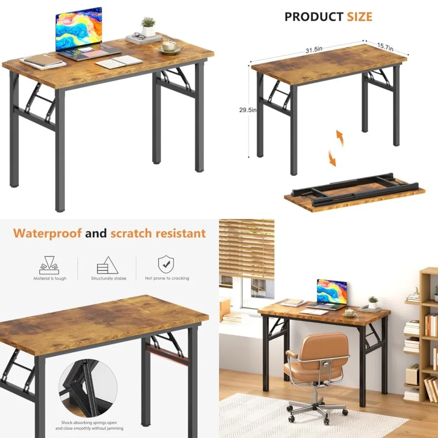 

Folding Desk Small Desk Computer Desk for Home Office Folding Table Writing Table for Small Spaces No Assembly Required