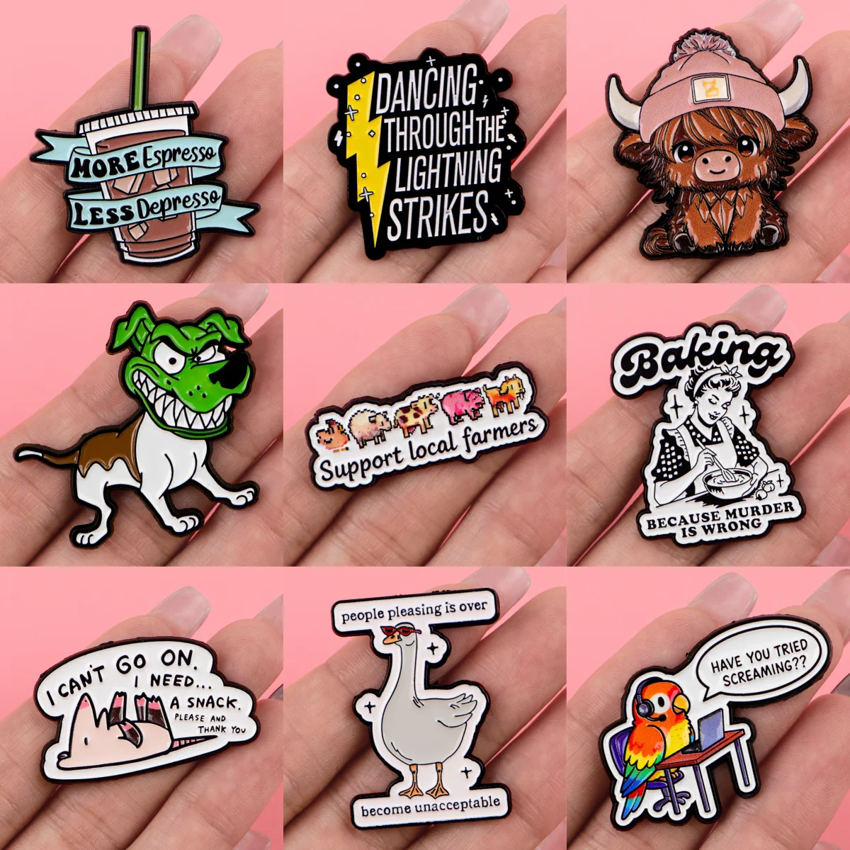 Cartoon Dog Enamel Pins Humorous Brooches Badge Lapel Pin For Backpack Clothes Accessories Animal Jewelry Birthday Gifts
