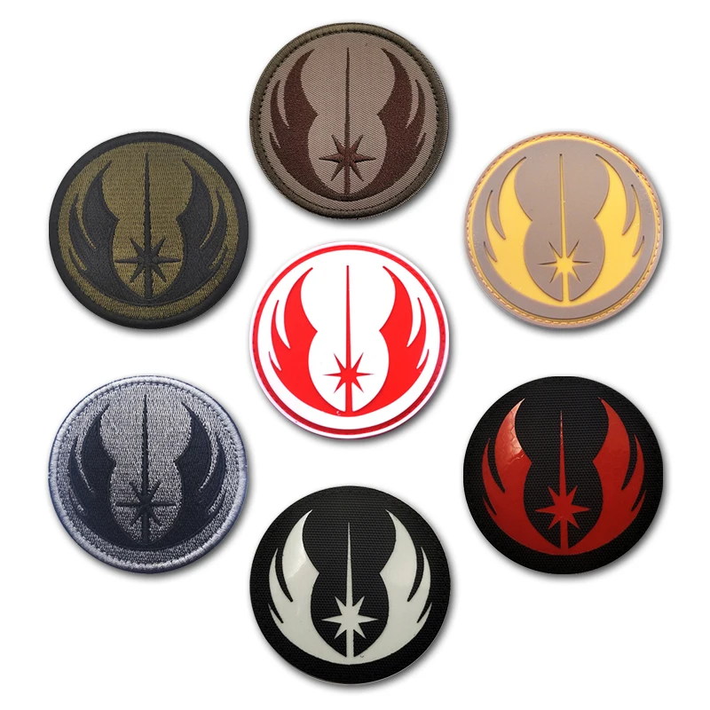 Yuvarlak ışıklı kol bandı yansıtıcı işlemeli yama PVC cırt cırt moral bölümü yaratıcı rozet kol bandı kendi sırt çantası