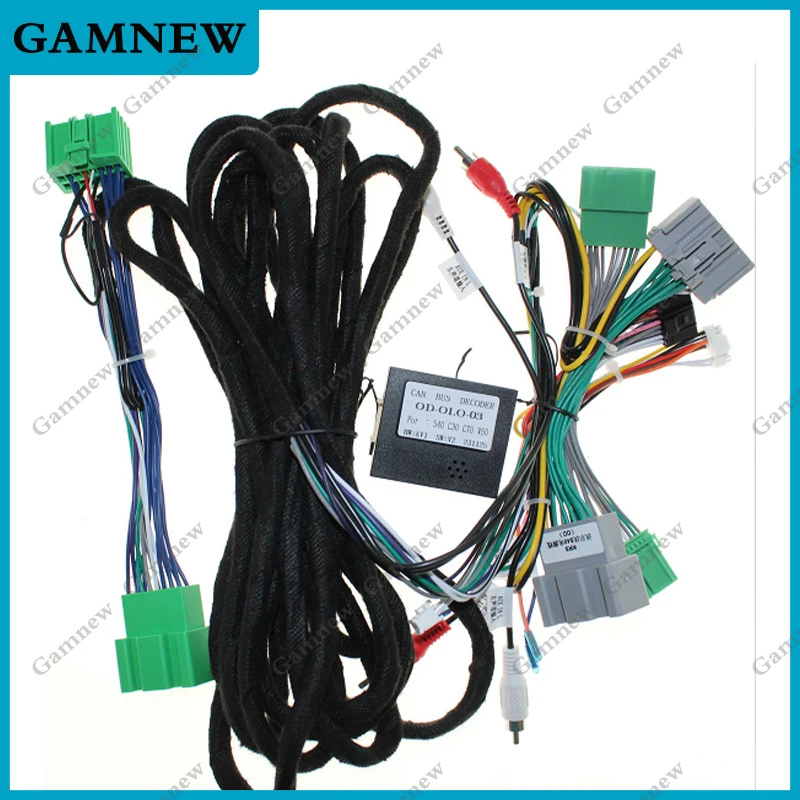 16Pin Car Stereo Wire Harness Power Cable With Canbus Box Decoder For Volvo S40 C30 C70 2006-2012