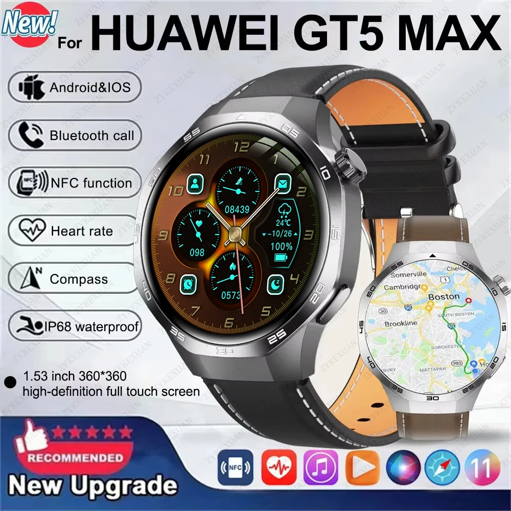 

Для Huawei GT5 PRO Смарт-часы Мужские часы 4 Pro обновленная версия AMOLED HD Экран Bluetooth Вызов GPS NFC Смарт-часы с пульсометром