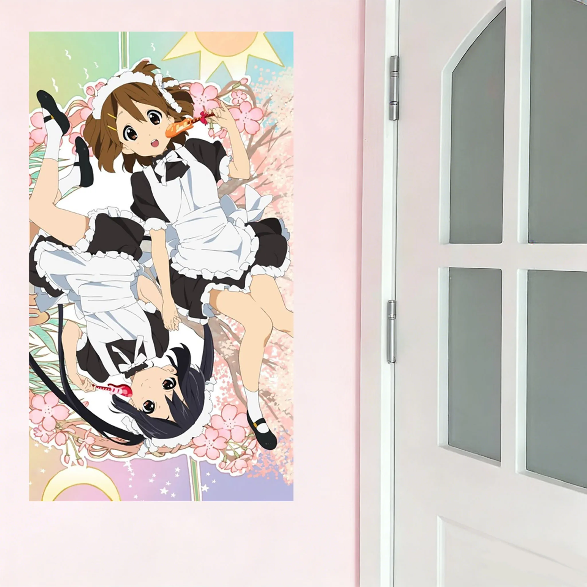 VIKAMA K-ON! Girls Tapestry Cherry Blossom Background Design Suitable For Bedroom Dormitory Private Space Aesthetic Wall Hanging