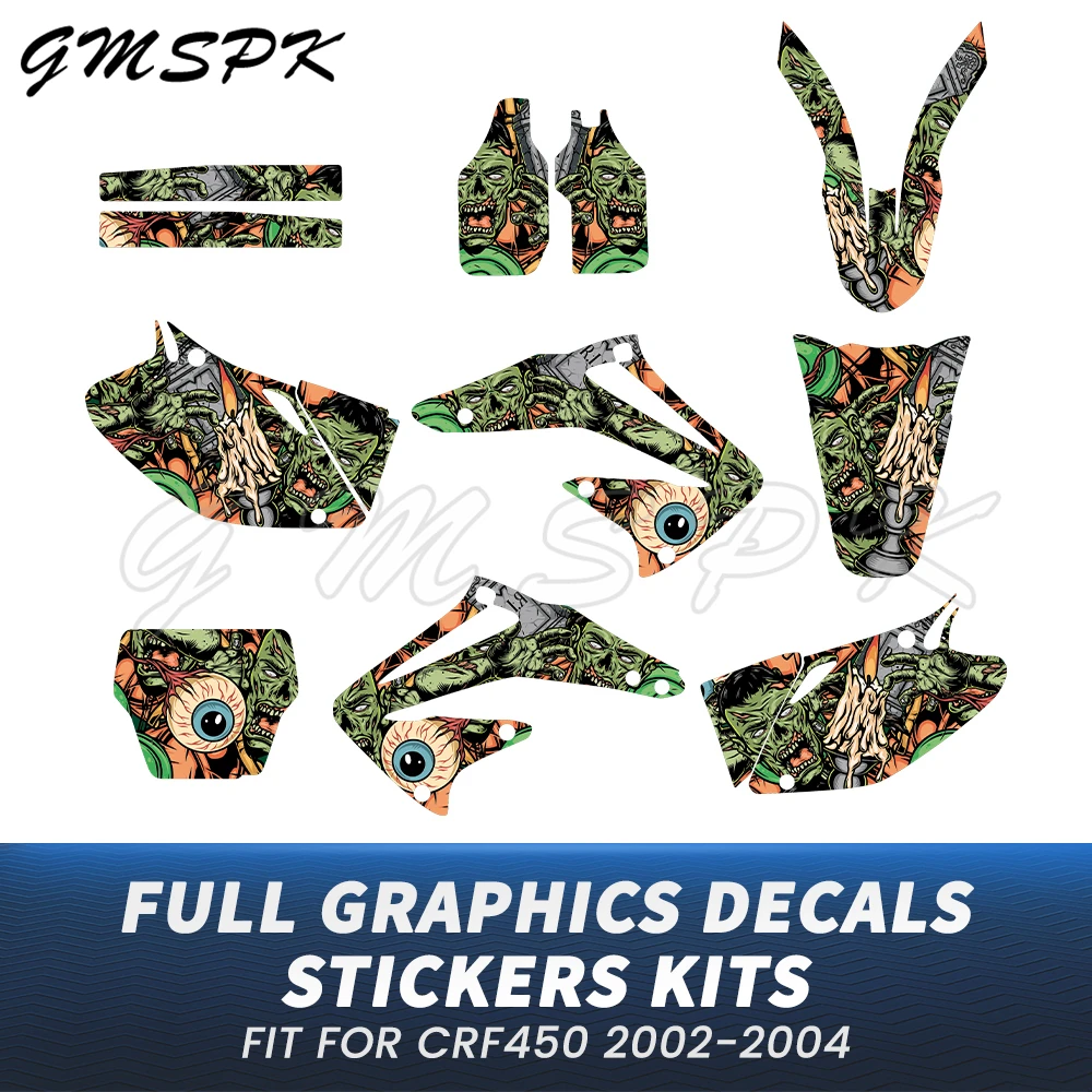 

Motorcycle Full Fairing Graphics Background Decal Sticker Kits Fit for Honda CRF450R CRF450 CRF 450R 2002 2003 2004
