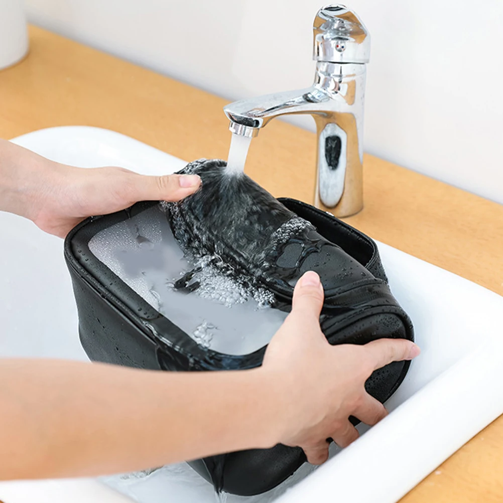 

Waterproof PU TPU Toiletry Bag Portable Travel Pouch Durable Quilted Makeup Kit Storage Business Trip Gym Camping Home