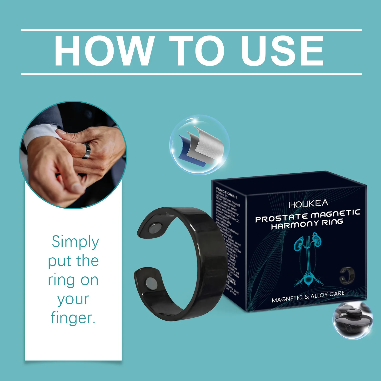 Prostate Ring Improve Blood Circulation Soothing Strengthening Enhance Function Magnetic Therapy Male Health Care Products Gift