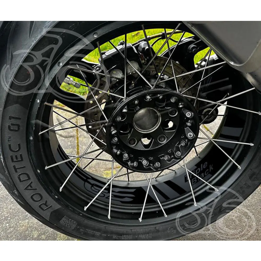 Motorcycle Wheel Decals Rim Sticker Triple Black Stripe Tape 40 GS Years For R1200GS ADV 2006-2018 R1250GS ADV GSA 2019-2024