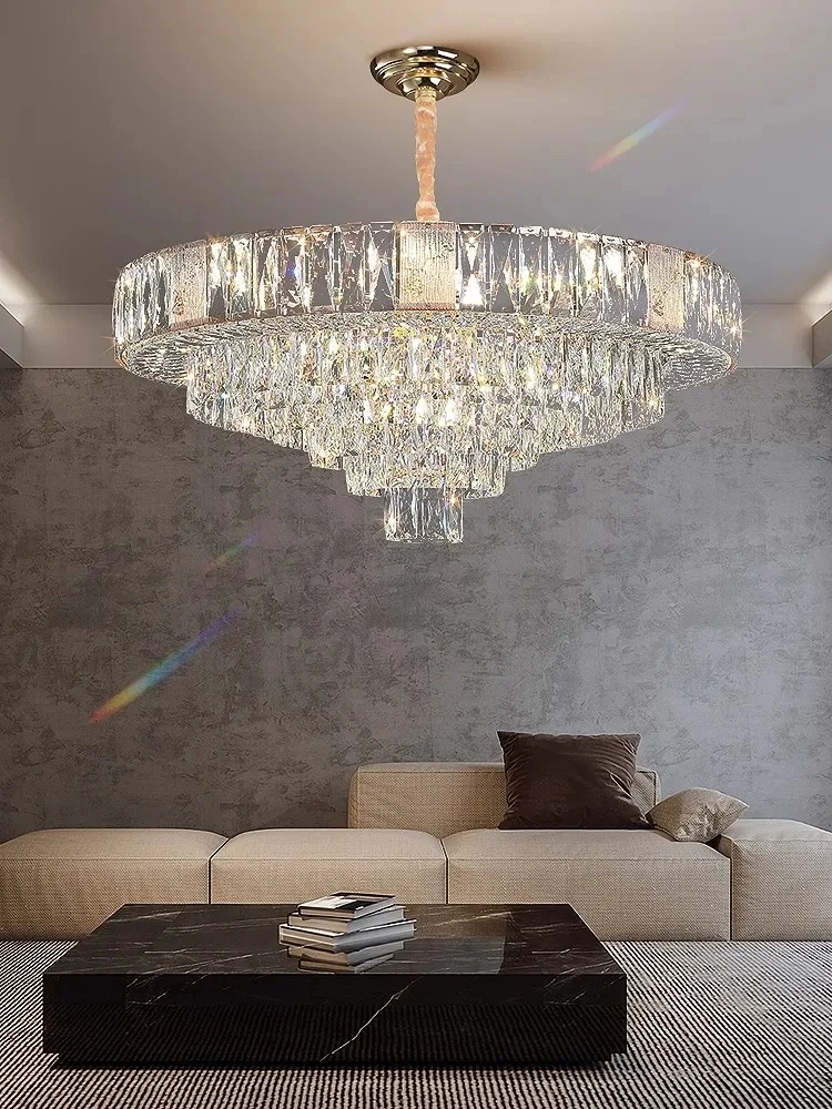 Nordic Luxury Crystal Chandelier Home Decoration Lustre For Living Room Dining RoomBedroom Long Hanging Ceiling Pendant Lamps