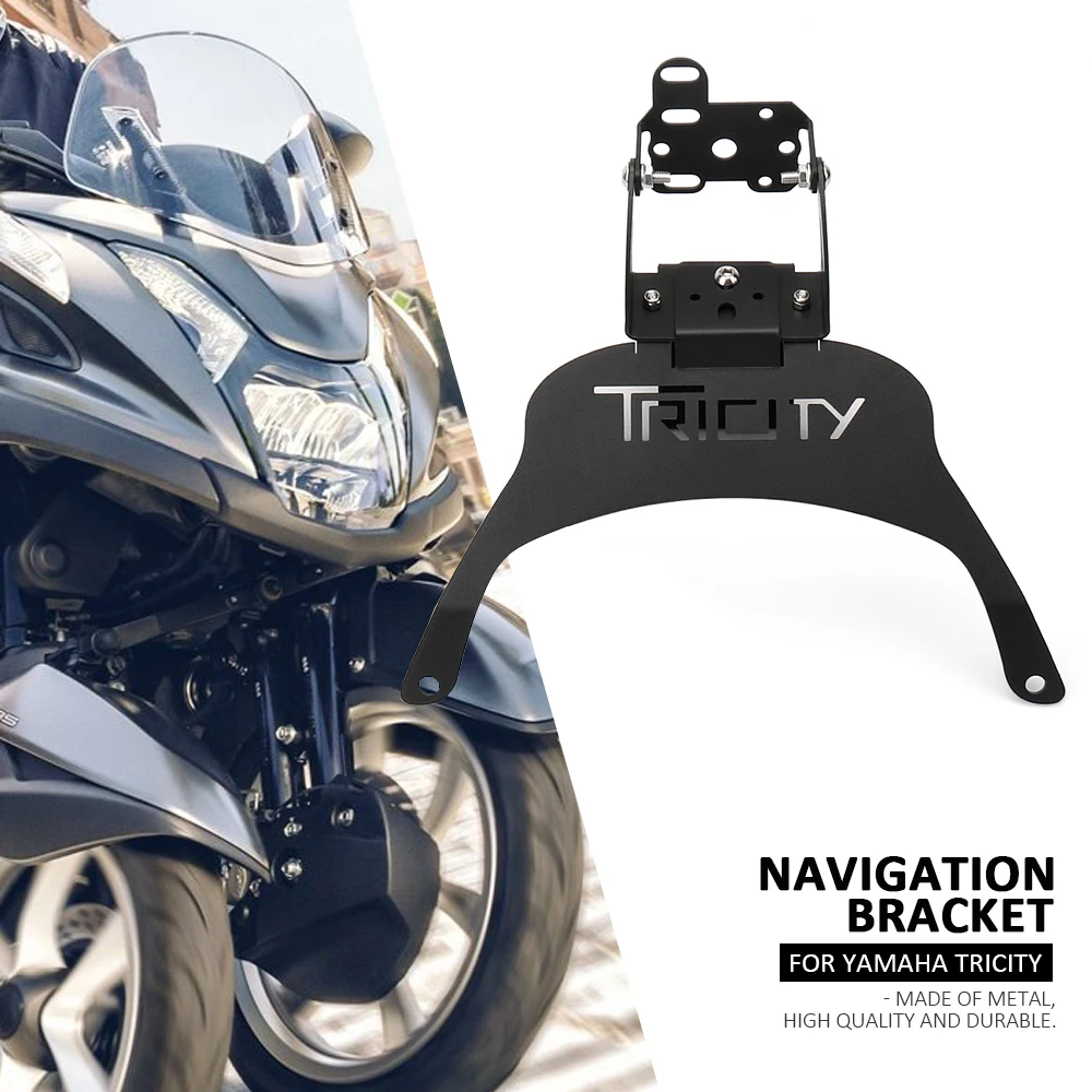 

For Yamaha Tricity TRICITY New Motorcycle Accessories Stand Holder Phone Mobile Phone GPS Navigation Plate Bracket Black