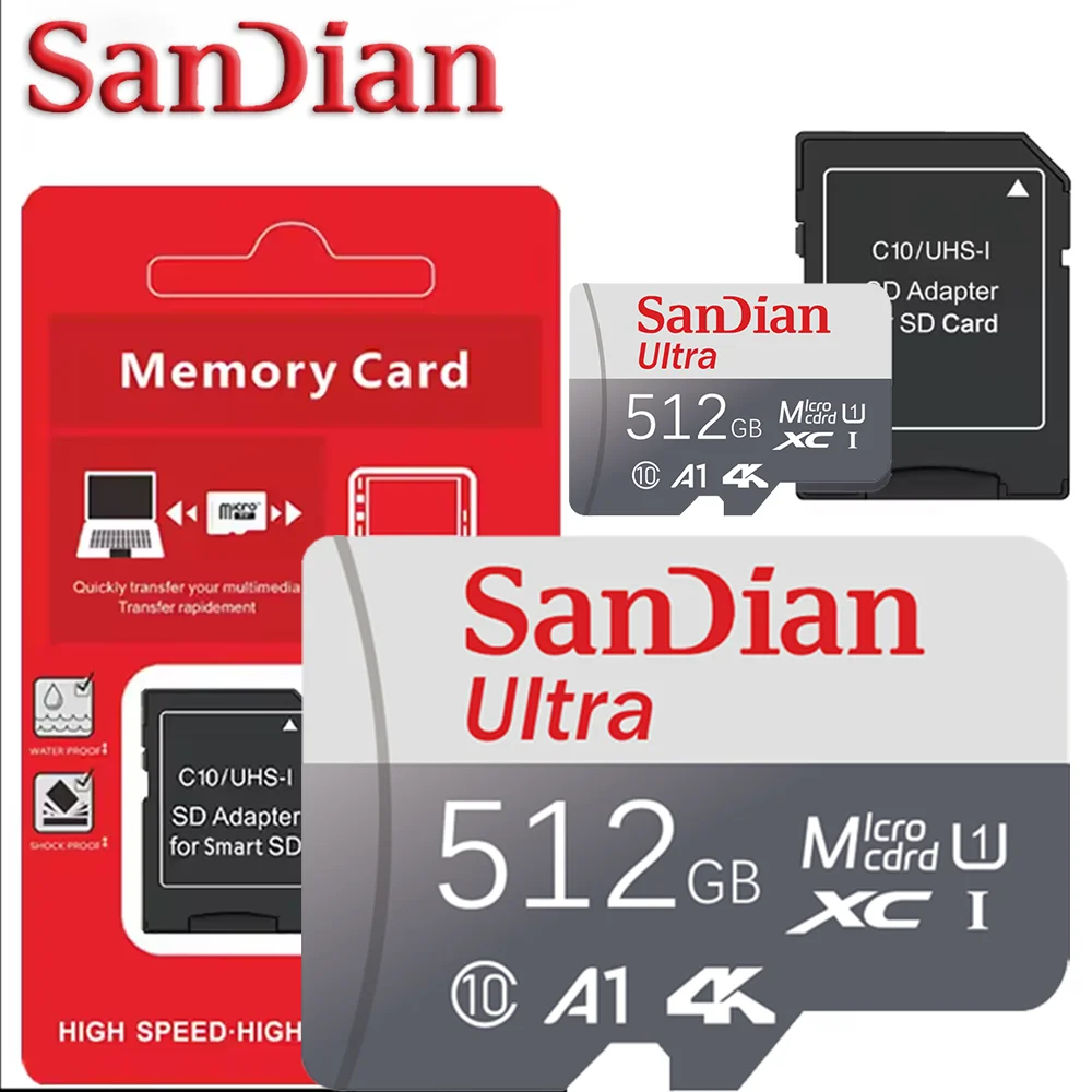 High-Speed SD Card 64GB/128GB/256GB/512GB UHS-I U3 V30 Micro TF SD Memory Card Top Quality New for 2026 Hot Sale
