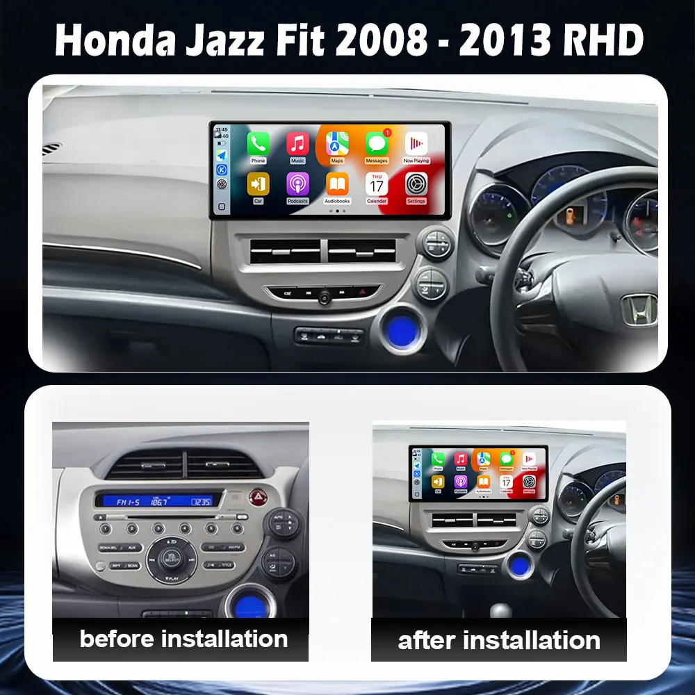 For Honda Jazz Fit 2008-2013 Sportback Multimedia GPS Autoradio Player Wireless Carplay Android Auto Car Radio Android 16