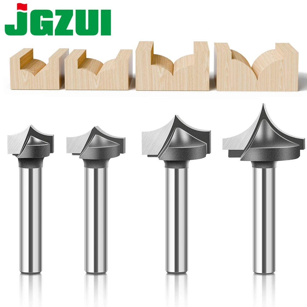 4pcs 6mm 1/4inch Shank Solid Carbide Round Point Cut Round Nose Bits Shaker Cutters Tools Woodworking Milling Cutter for Wood