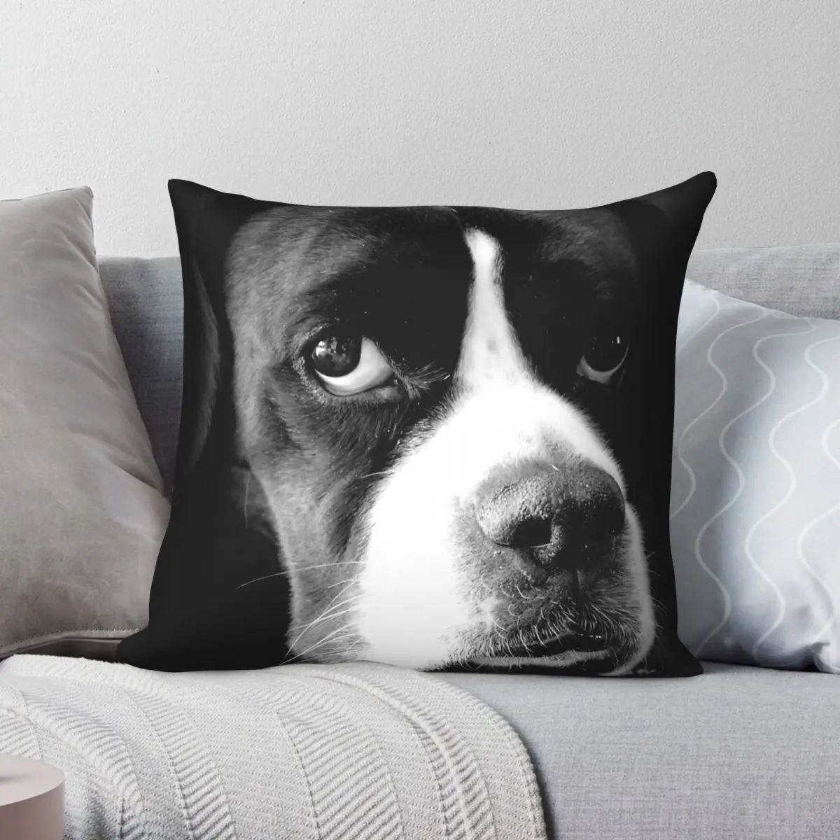 Arwen Female Boxer Dog Pillowcase Polyester Linen Velvet Printed Zip Decorative Throw Pillow Case Car Cushion Case