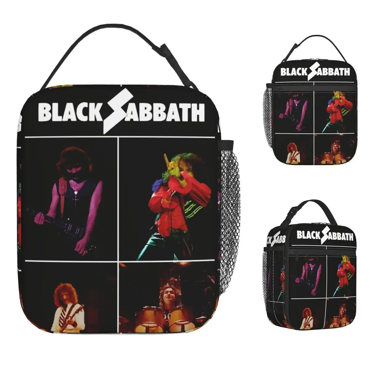 

Black Sabbath And Ozzy Osbourne Рок-группа Сумка для обеда Повседневная коробка для завтрака для взрослых Школьная сумка-холодильник Оксфорд с принтом Термальные сумки для обеда