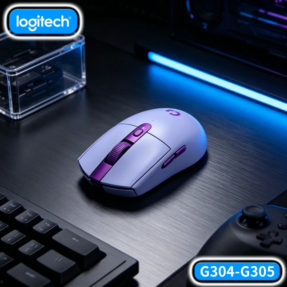 Logitech G304 Wireless Mouse 12000 DPI HERO Sensor LIGHTSPEED 1Ms 9-Month Battery Programmable Buttons Symmetrical Ergonomic
