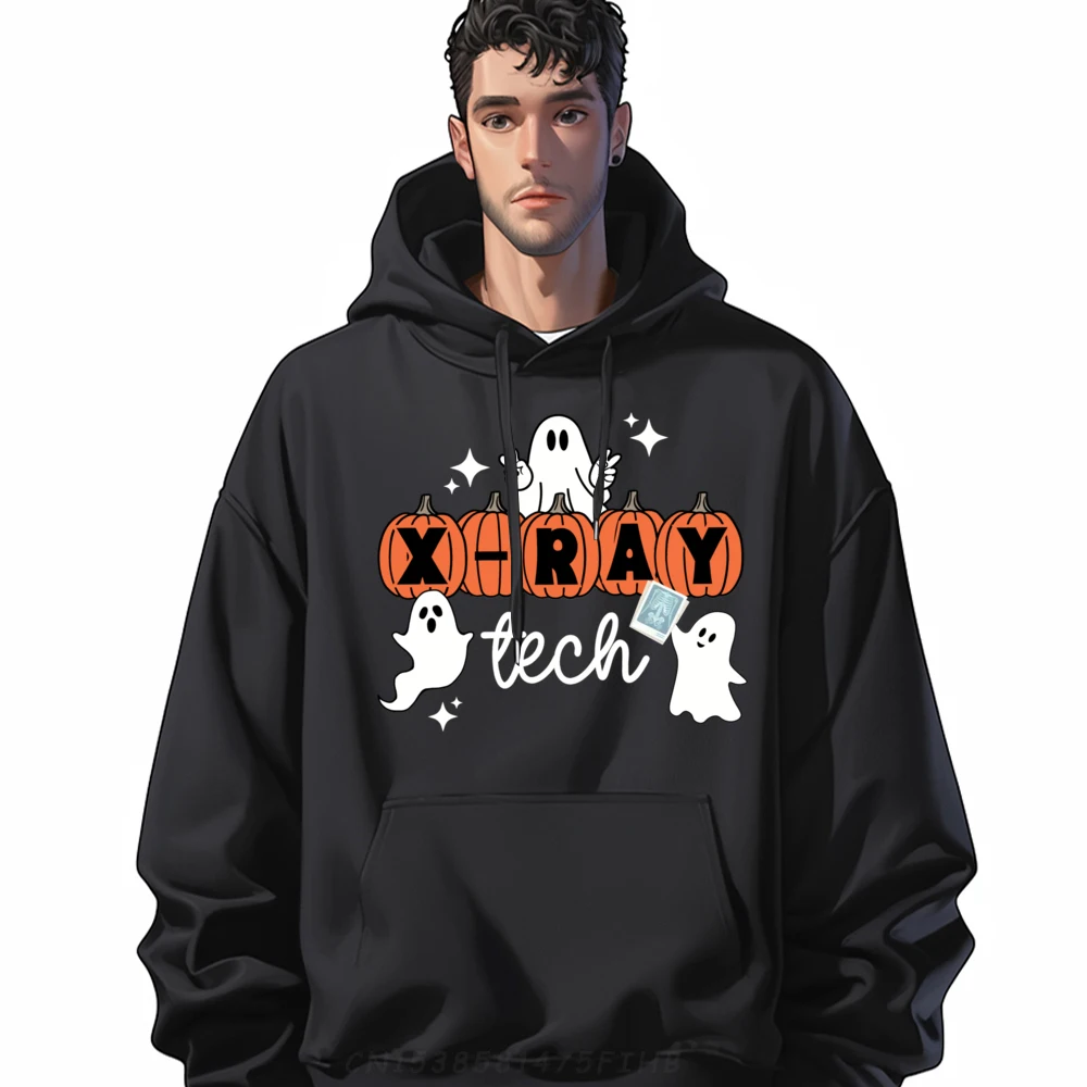 

Tech Halloween Technician Squad Xray Tech Pumpkin Camisetas Christmas Long Sleeve Pullover Hoodie For Men
