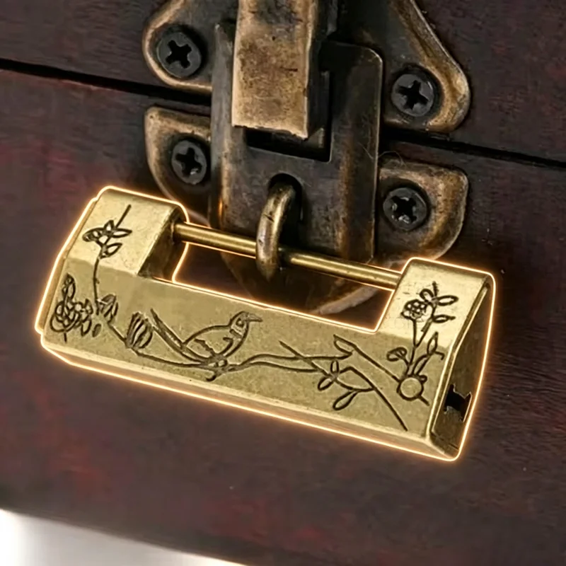 PERFECT Vintage Antique Lock Zinc Alloy Chinese Old Lock Retro Keyer Padlock Jewelry Wooden Box Padlock Lock for Suitcase Drawer
