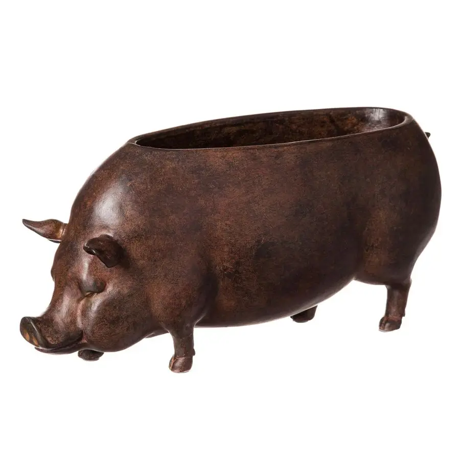 

Craftsmen Beautiful Springtime Classic Resin Pig Shaped Statue and Planter Pots for Indoor Plants 14 x 5 x 6 Inches Small Plante
