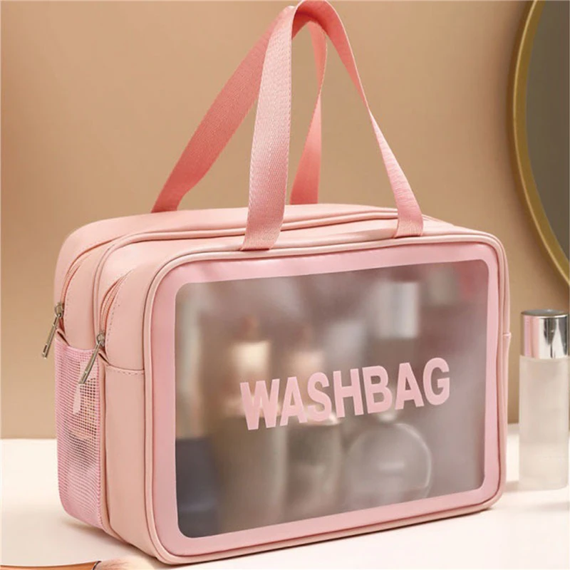 Bolsa de almacenamiento de doble capa para mujer, organizador de maquillaje, resistente al agua, lavabos, 2024