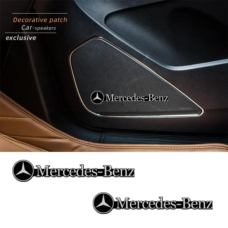 4pcs 3D aluminum speaker stereo speaker badge emblem Sticker for Mercedes Benz B/C/E/S Class A Class C200L GLC GLK CLA GLA